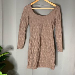 H&M nude fitted mini dress